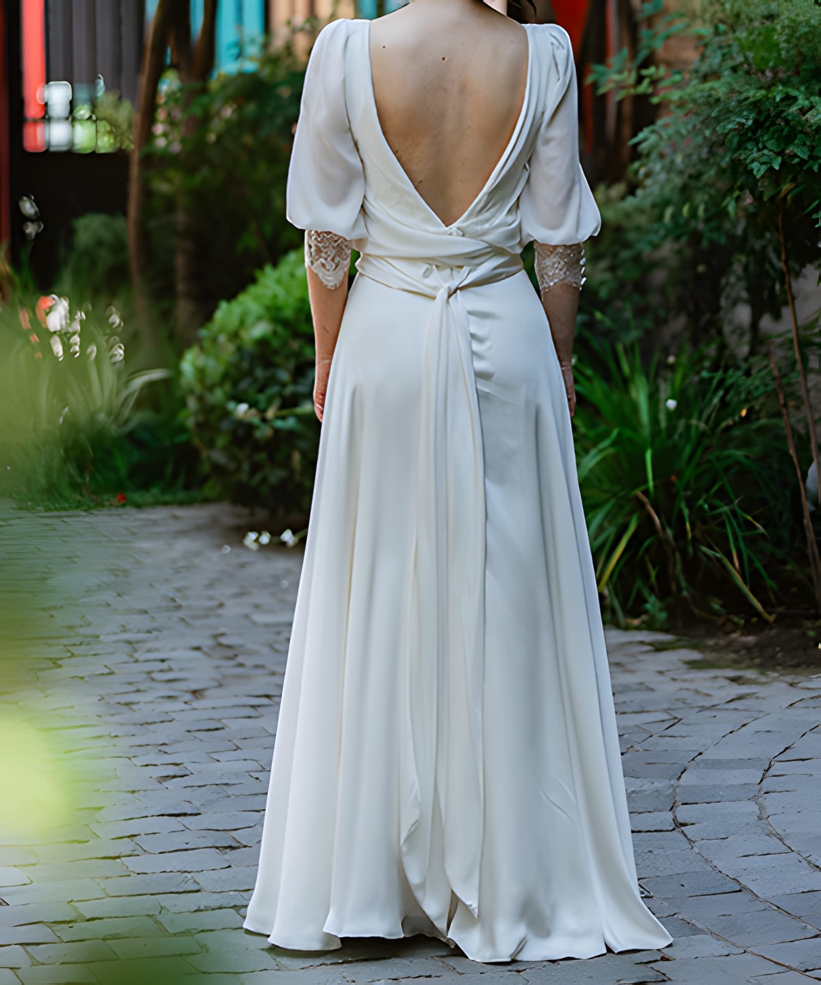 Vestido Usado Blanco Crudo - 1983 - foto 2 de 5